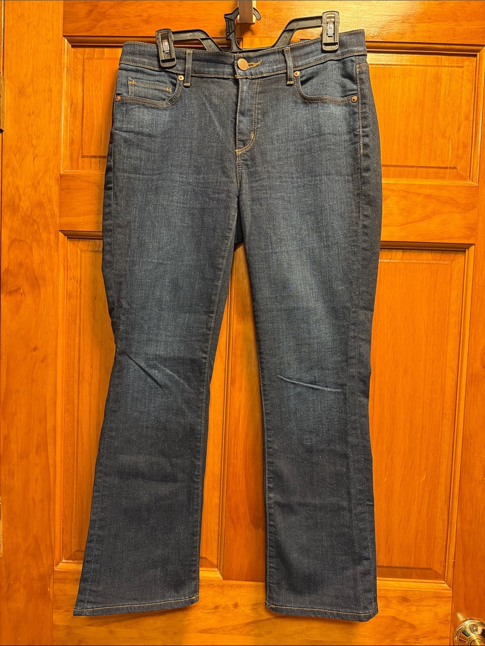 LOFT Women’s Boot Cut Jeans in Dark Blue Denim